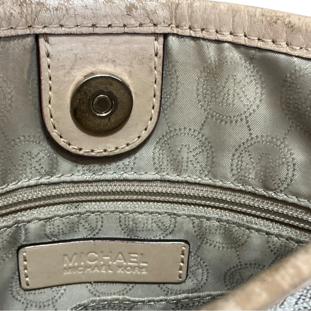 MICHAEL Michael Kors Monogram White & Beige Purse Crossbody Bag